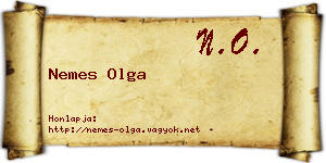Nemes Olga névjegykártya